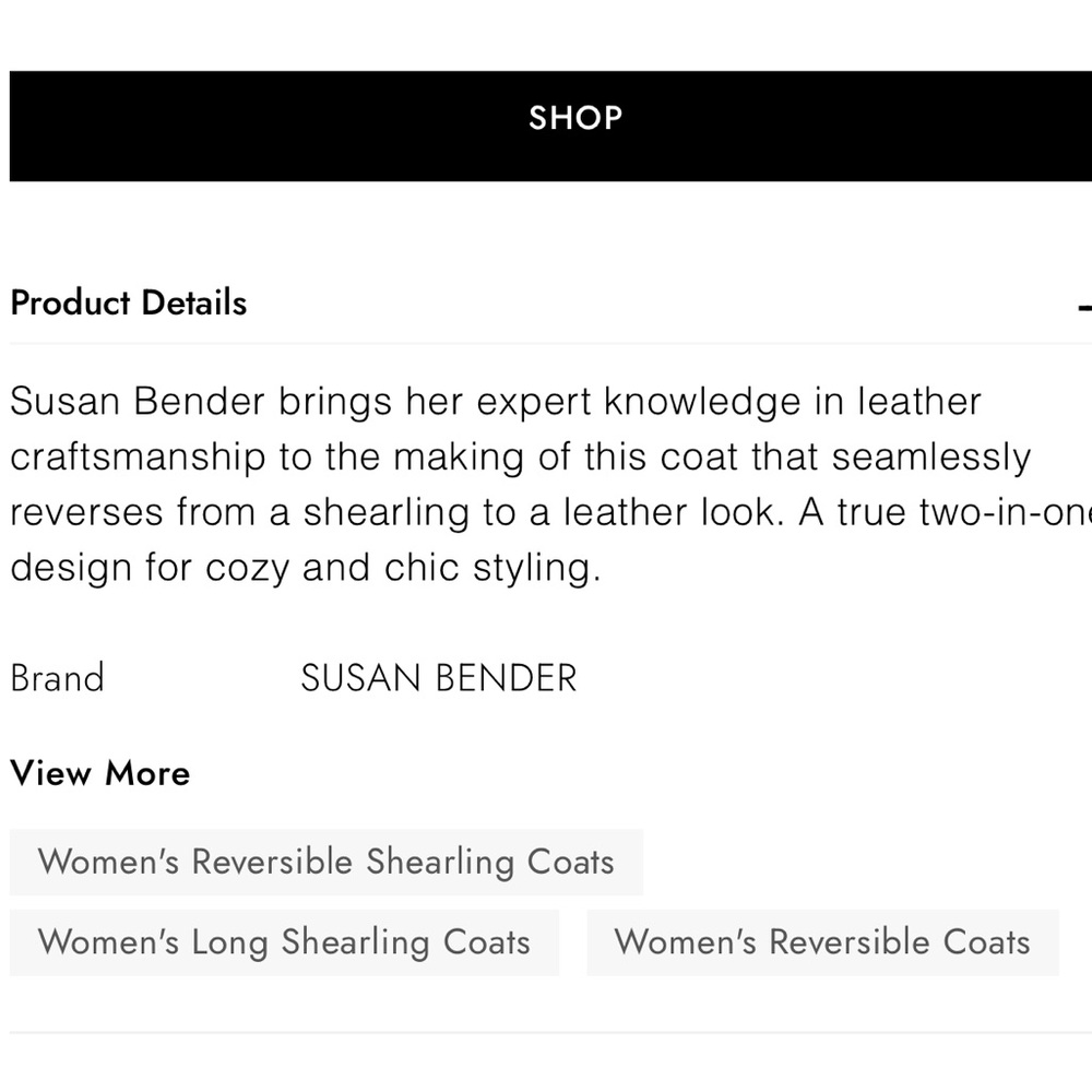 Susan Bender Reversible Shearling Coat - image 5